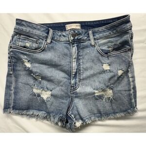 Harper Heritage American Flag Pocket Distressed Denim Shorts Size 30 Francesca's